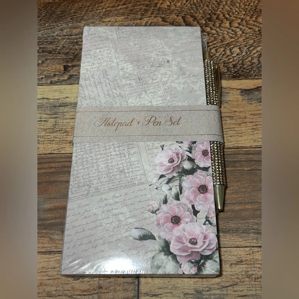 Floral Notepad and Pen Set